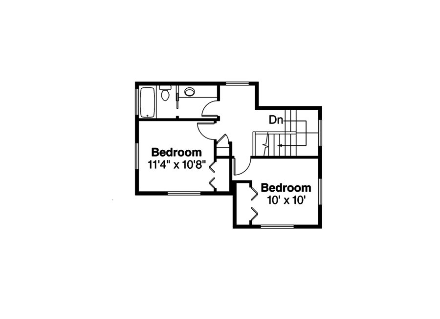 Floor Plan Second Story of Prairie Plan #108-1869