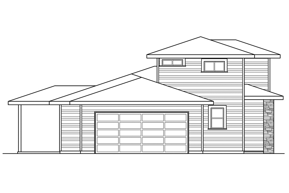 Home Plan Left Elevation of this 3-Bedroom,1893 Sq Ft Plan -108-1869