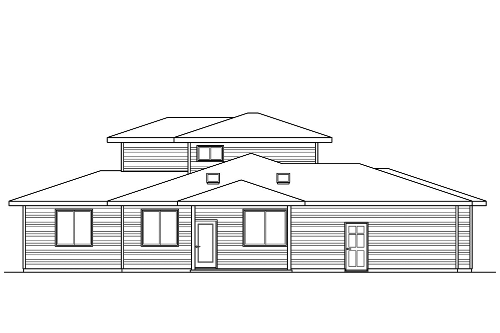 Home Plan Rear Elevation of this 3-Bedroom,1893 Sq Ft Plan -108-1869