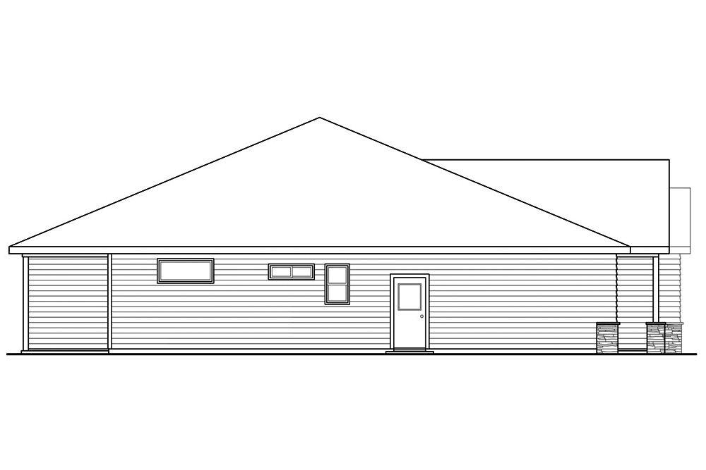 Home Plan Left Elevation of this 3-Bedroom,1829 Sq Ft Plan -108-1870