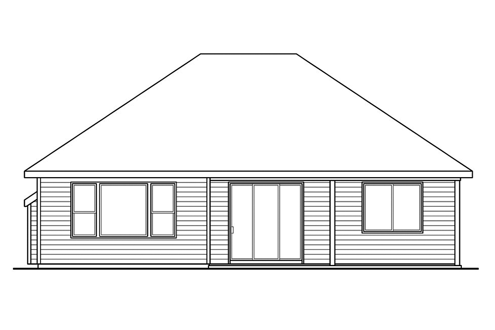 Home Plan Rear Elevation of this 3-Bedroom,1829 Sq Ft Plan -108-1870