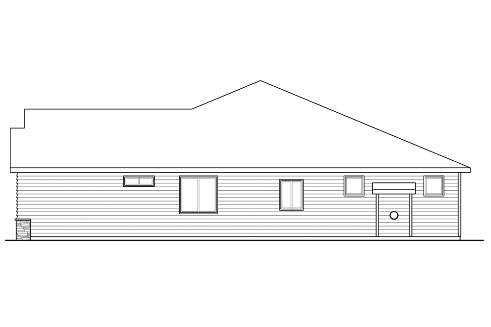 Home Plan Right Elevation of this 3-Bedroom,1829 Sq Ft Plan -108-1870