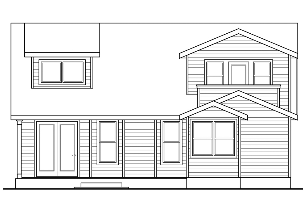 Home Plan Rear Elevation of this 3-Bedroom,1798 Sq Ft Plan -108-1871