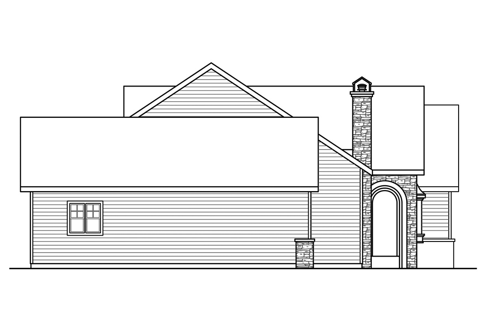 Home Plan Left Elevation of this 4-Bedroom,3439 Sq Ft Plan -108-1873