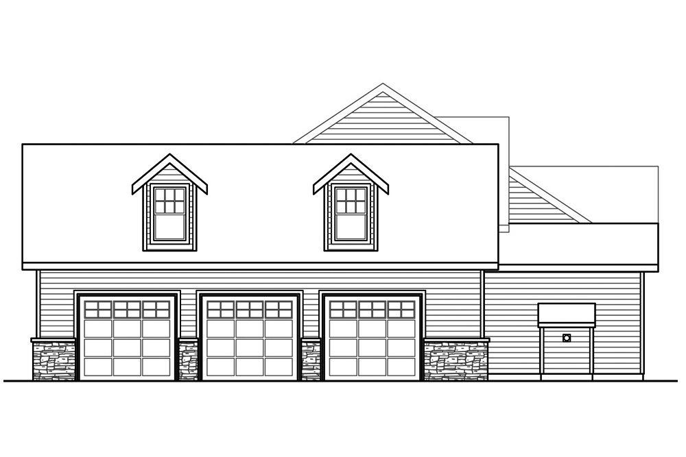 Home Plan Right Elevation of this 4-Bedroom,3439 Sq Ft Plan -108-1873
