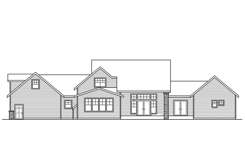 Home Plan Rear Elevation of this 4-Bedroom,3439 Sq Ft Plan -108-1873
