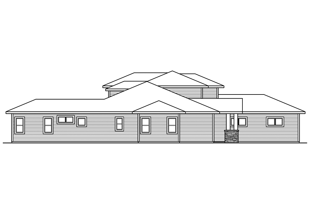 Home Plan Left Elevation of this 4-Bedroom,3491 Sq Ft Plan -108-1874