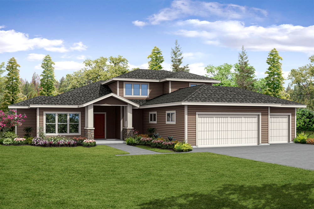 Front elevation of Contemporary home (ThePlanCollection: House Plan #108-1874)