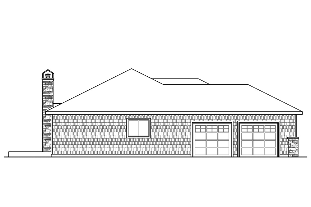 Home Plan Left Elevation of this 3-Bedroom,2099 Sq Ft Plan -108-1875