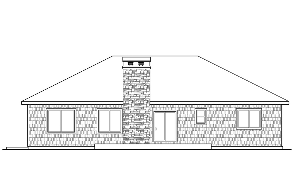 Home Plan Rear Elevation of this 3-Bedroom,2099 Sq Ft Plan -108-1875