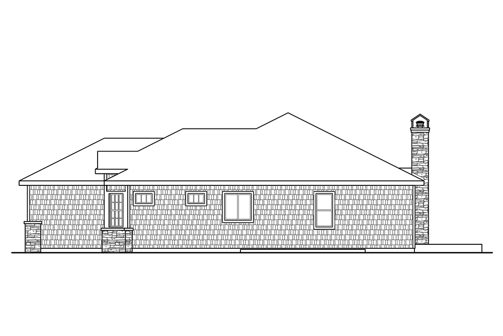 Home Plan Right Elevation of this 3-Bedroom,2099 Sq Ft Plan -108-1875