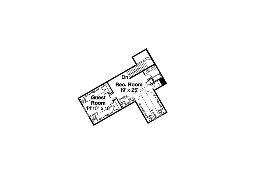 Floor Plan Second Story of Craftsman Plan #108-1876