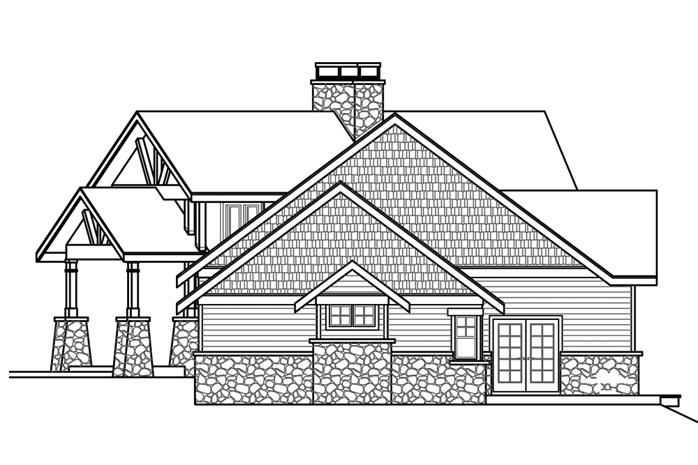Home Plan Right Elevation of this 4-Bedroom,4350 Sq Ft Plan -108-1876