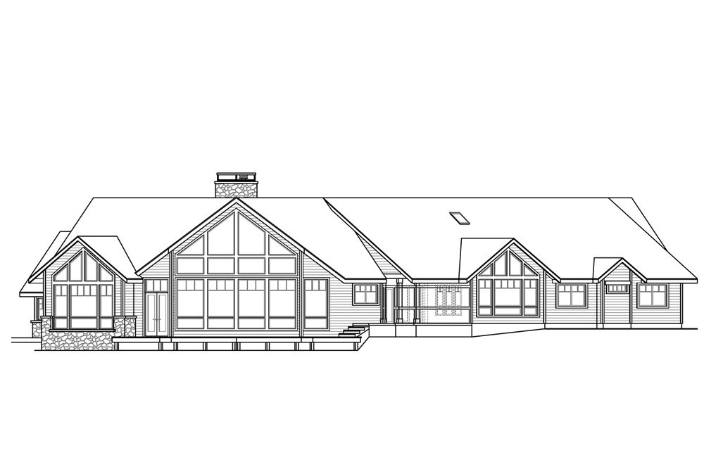 Home Plan Rear Elevation of this 4-Bedroom,4350 Sq Ft Plan -108-1876