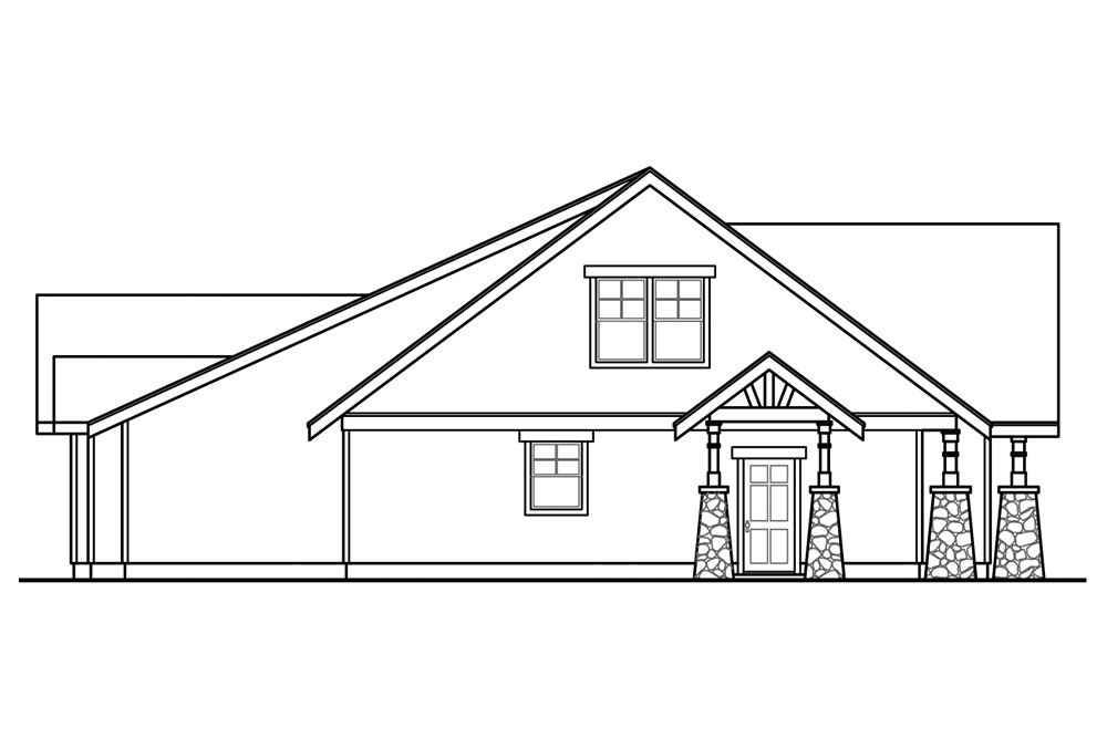 Home Plan Left Elevation of this 4-Bedroom,4350 Sq Ft Plan -108-1876