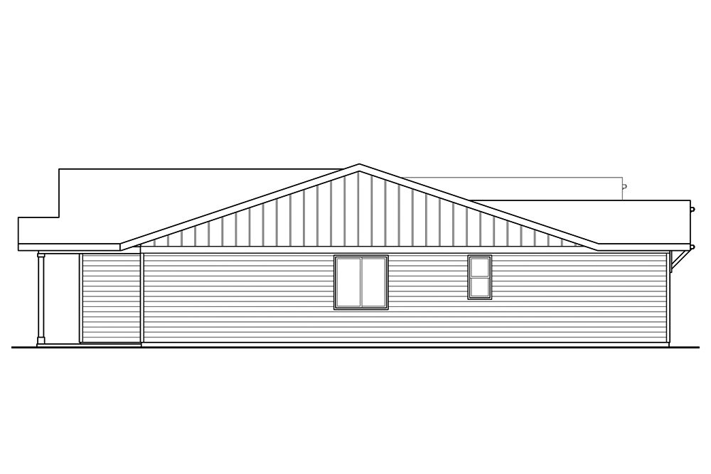 Home Plan Left Elevation of this 3-Bedroom,1765 Sq Ft Plan -108-1877
