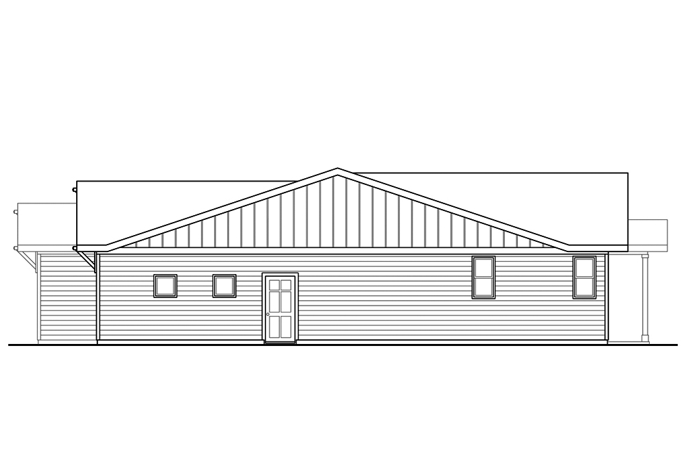 Home Plan Right Elevation of this 3-Bedroom,1765 Sq Ft Plan -108-1877