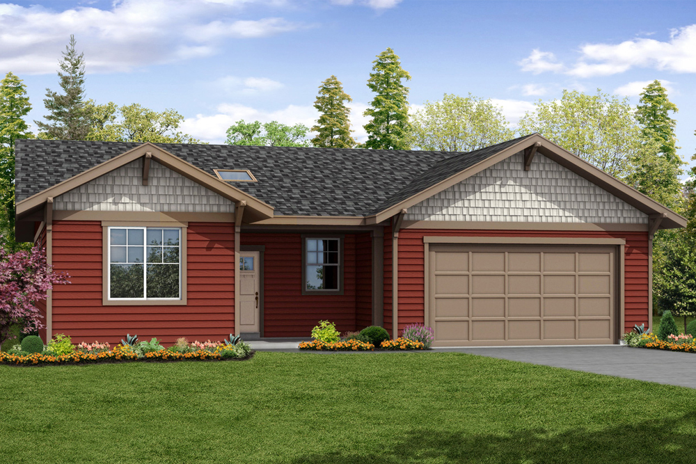 Front elevation of Cottage home (ThePlanCollection: House Plan #108-1877)