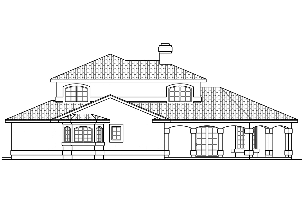 Home Plan Left Elevation of this 2-Bedroom,1998 Sq Ft Plan -108-1878