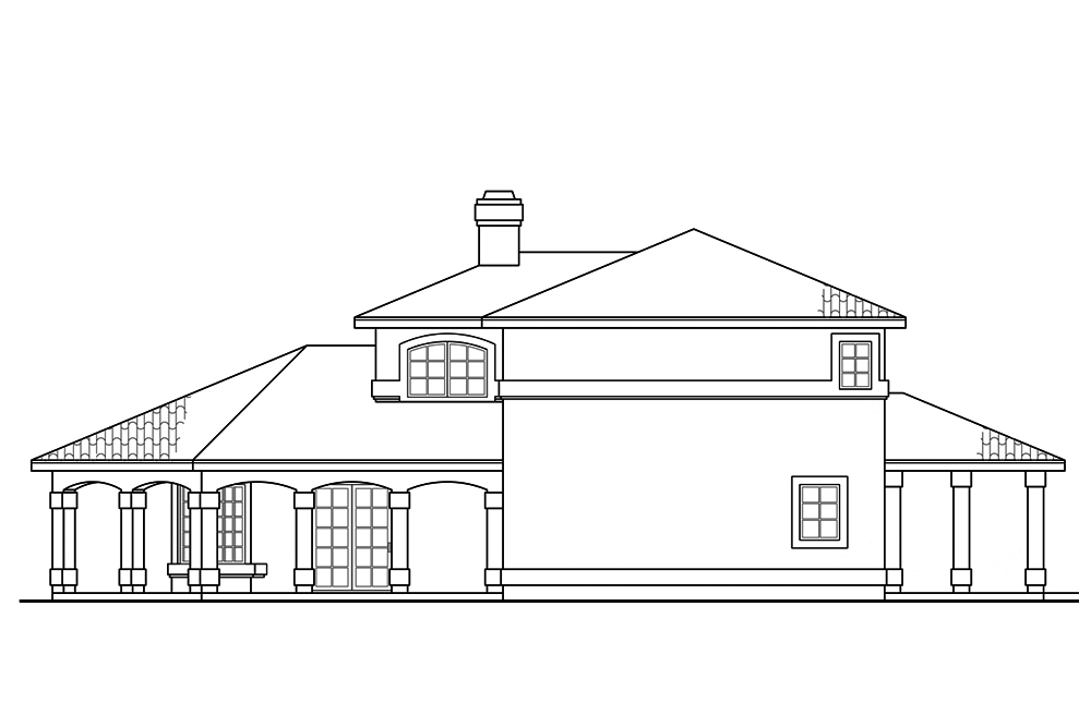 Home Plan Right Elevation of this 2-Bedroom,1998 Sq Ft Plan -108-1878