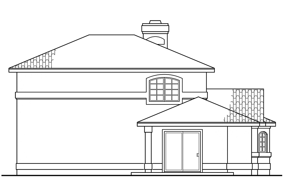 Home Plan Rear Elevation of this 2-Bedroom,1998 Sq Ft Plan -108-1878