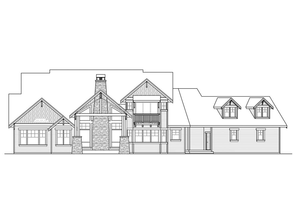 Home Plan Rear Elevation of this 3-Bedroom,4400 Sq Ft Plan -108-1879
