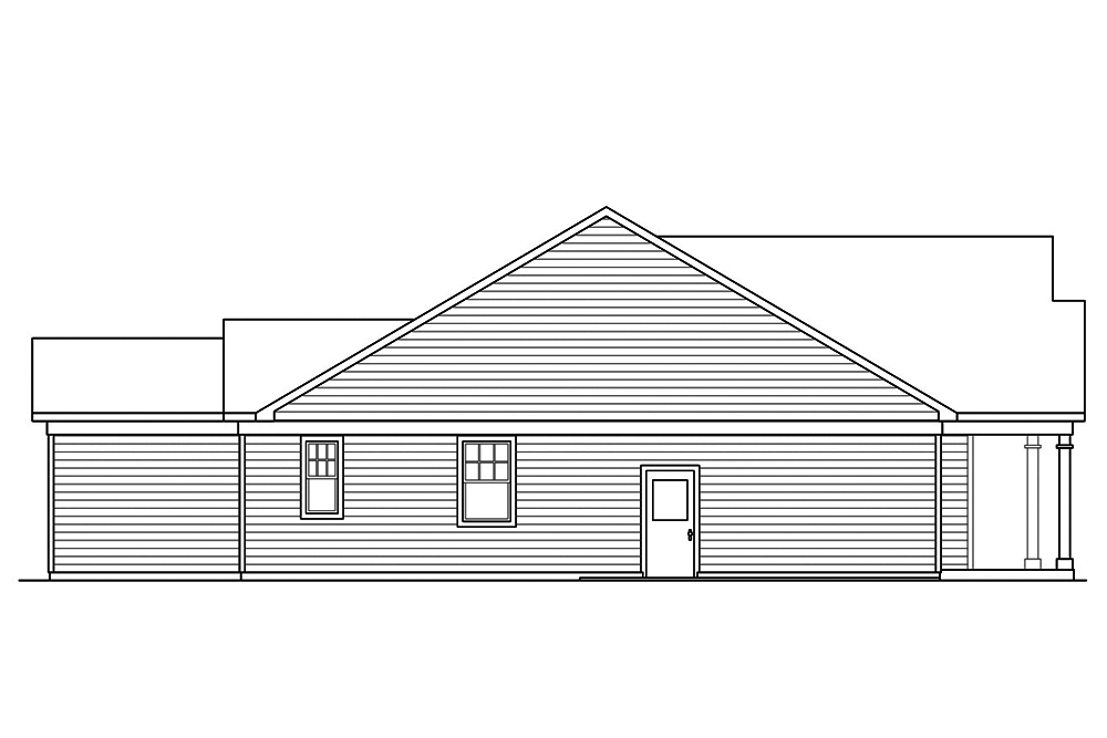 Home Plan Left Elevation of this 3-Bedroom,1489 Sq Ft Plan -108-1880