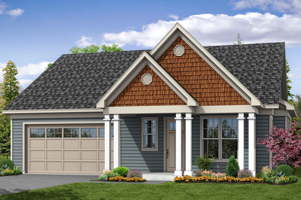 Front elevation of Cottage home (ThePlanCollection: House Plan #108-1880)