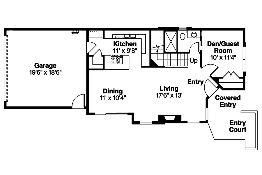 Floor Plan First Story of Contemporary Plan #108-1884