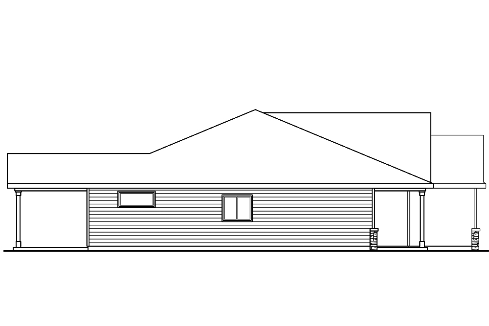 Home Plan Left Elevation of this 3-Bedroom,1811 Sq Ft Plan -108-1888