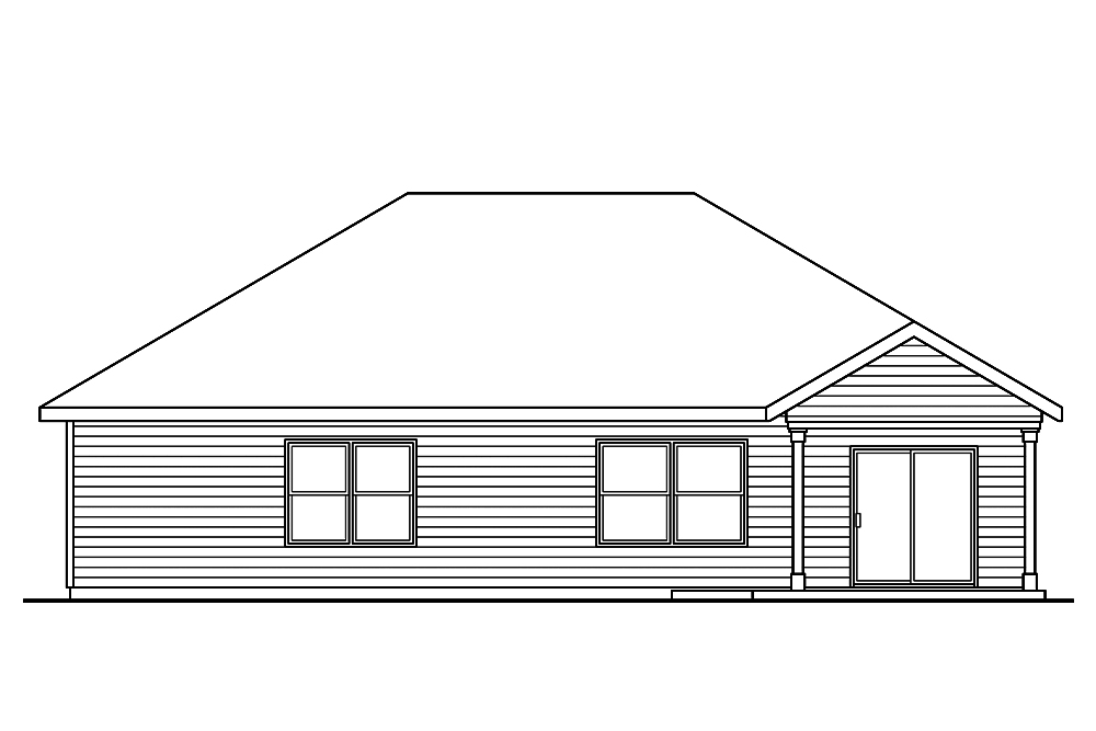 Home Plan Rear Elevation of this 3-Bedroom,1811 Sq Ft Plan -108-1888