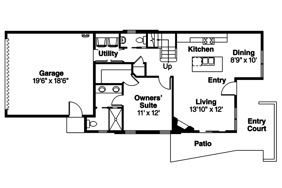 Floor Plan First Story of Contemporary Plan #108-1889