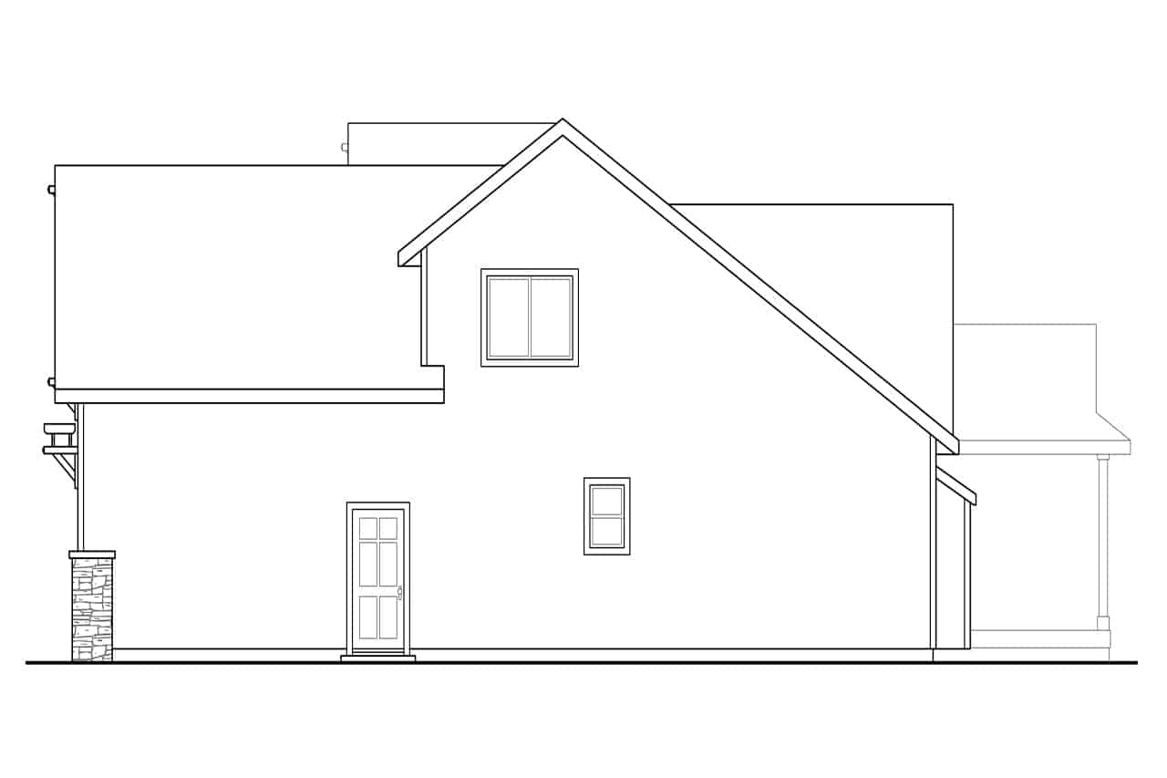 Home Plan Right Elevation of this 3-Bedroom,2013 Sq Ft Plan -108-1891