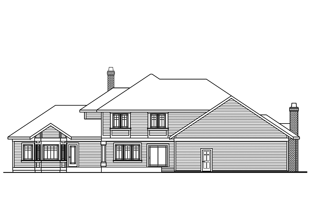 Home Plan Rear Elevation of this 4-Bedroom,3812 Sq Ft Plan -108-1892
