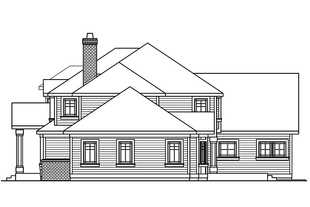 Home Plan Right Elevation of this 4-Bedroom,3812 Sq Ft Plan -108-1892