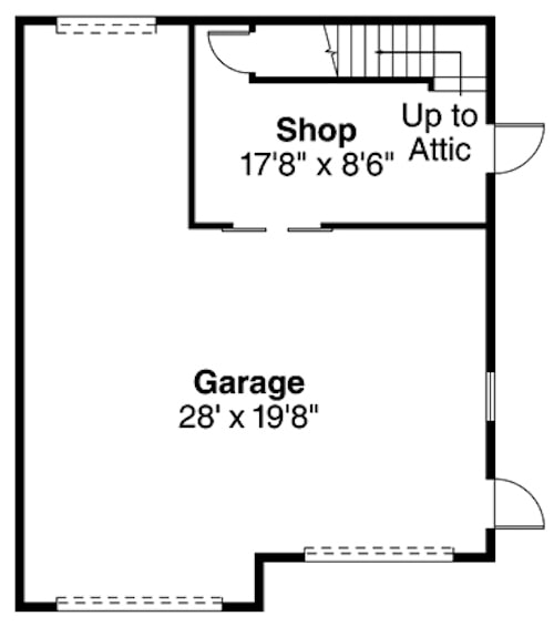Floor Plan Garage of Country Plan #108-1895