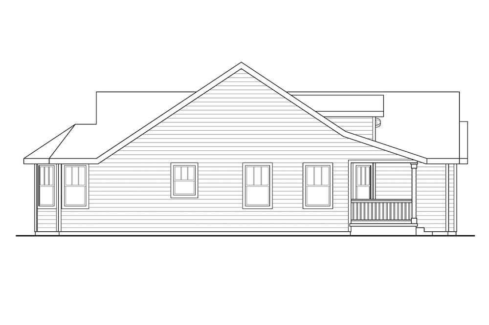Home Plan Left Elevation of this 3-Bedroom,1714 Sq Ft Plan -108-1895