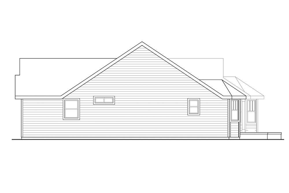 Home Plan Right Elevation of this 3-Bedroom,1714 Sq Ft Plan -108-1895