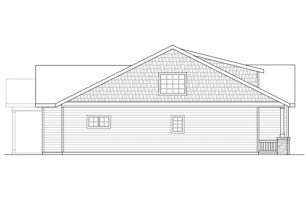 Home Plan Left Elevation of this 3-Bedroom,1763 Sq Ft Plan -108-1896