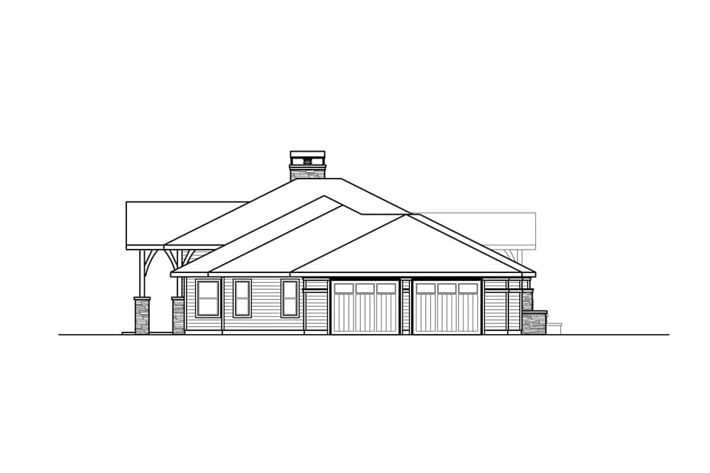 Home Plan Left Elevation of this 3-Bedroom,3413 Sq Ft Plan -108-1897