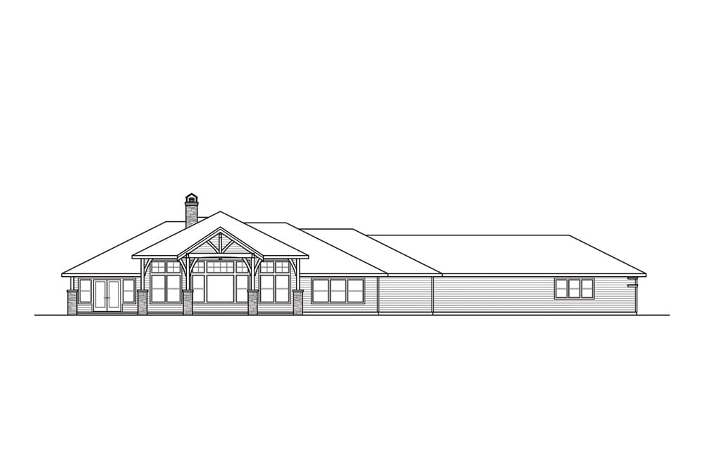 Home Plan Rear Elevation of this 3-Bedroom,3413 Sq Ft Plan -108-1897