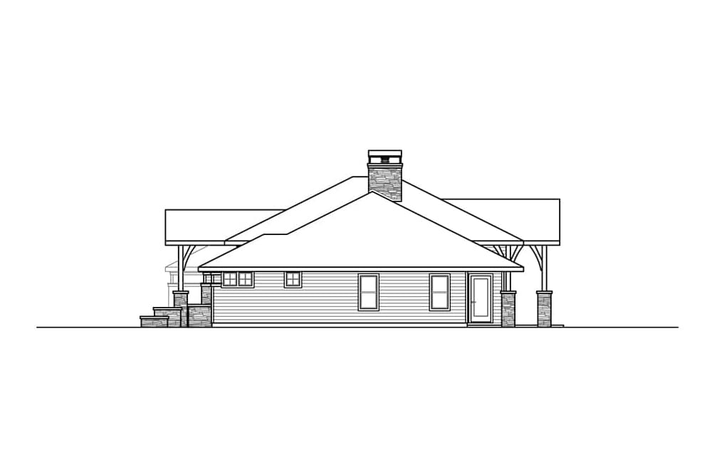 Home Plan Right Elevation of this 3-Bedroom,3413 Sq Ft Plan -108-1897