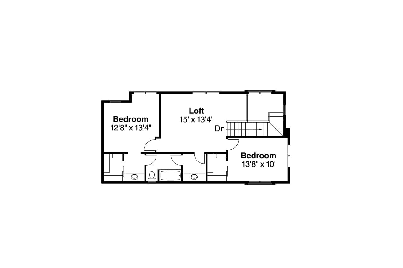 Floor Plan Upper Level of Contemporary Plan #108-1898