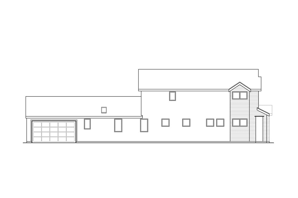 Home Plan Left Elevation of this 3-Bedroom,2057 Sq Ft Plan -108-1898