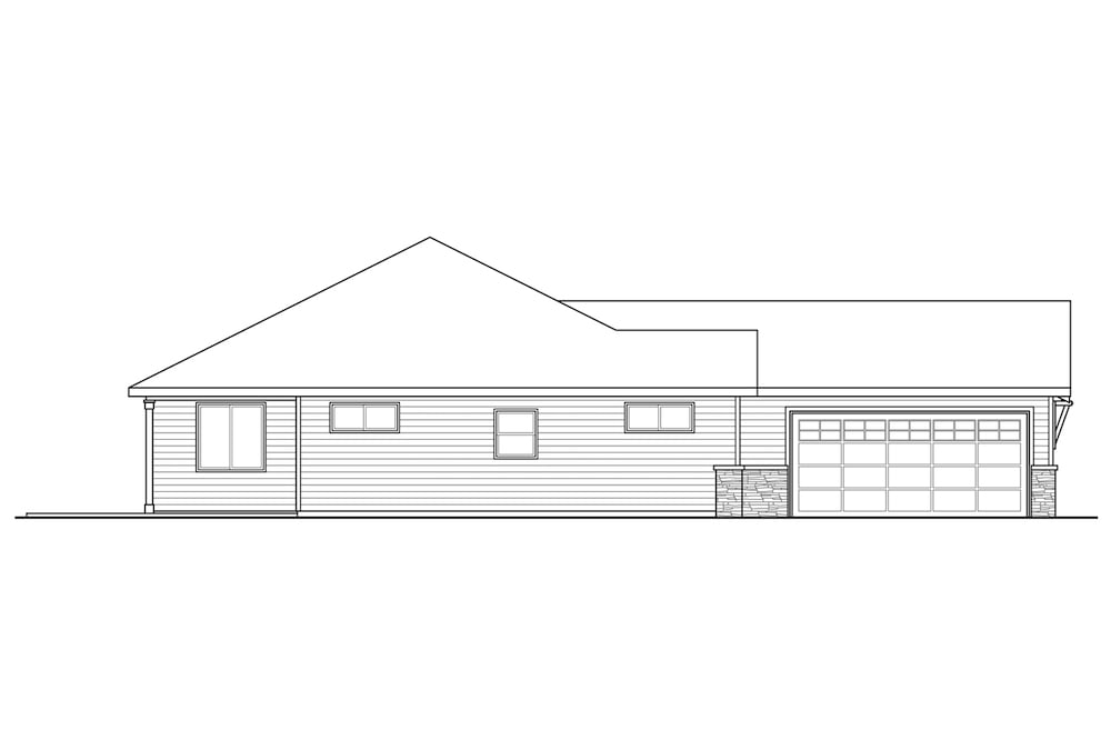 Home Plan Left Elevation of this 3-Bedroom,2004 Sq Ft Plan -108-1900