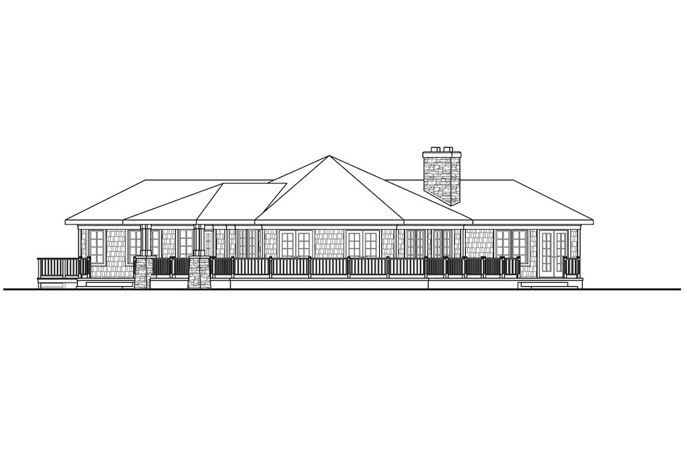 Home Plan Rear Elevation of this 3-Bedroom,2585 Sq Ft Plan -108-1902