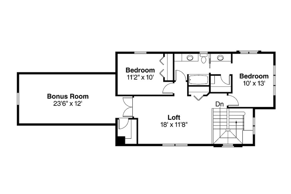 Floor Plan Upper Level of Contemporary Plan #108-1903