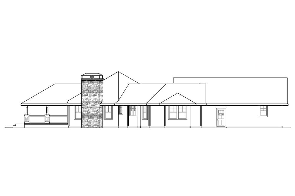 Home Plan Left Elevation of this 3-Bedroom,2716 Sq Ft Plan -108-1905