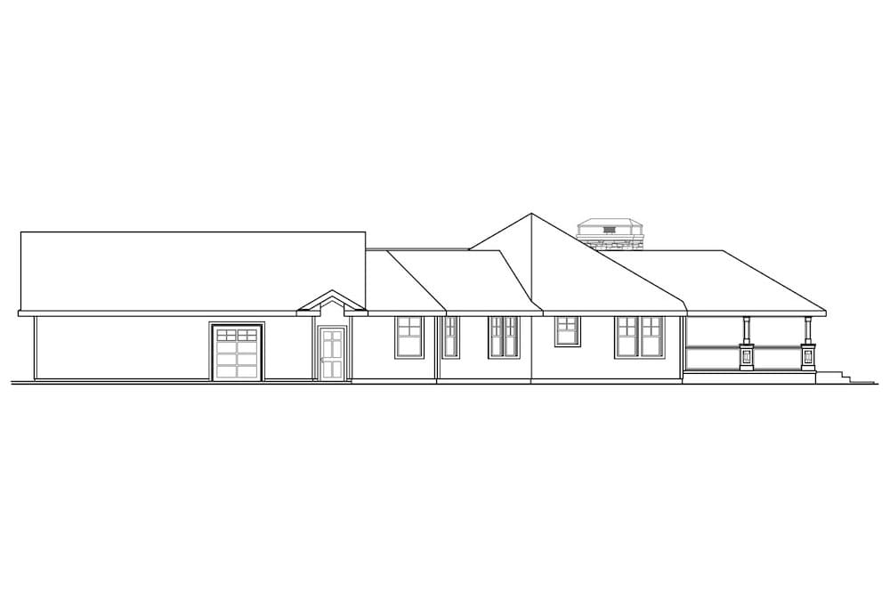 Home Plan Right Elevation of this 3-Bedroom,2716 Sq Ft Plan -108-1905