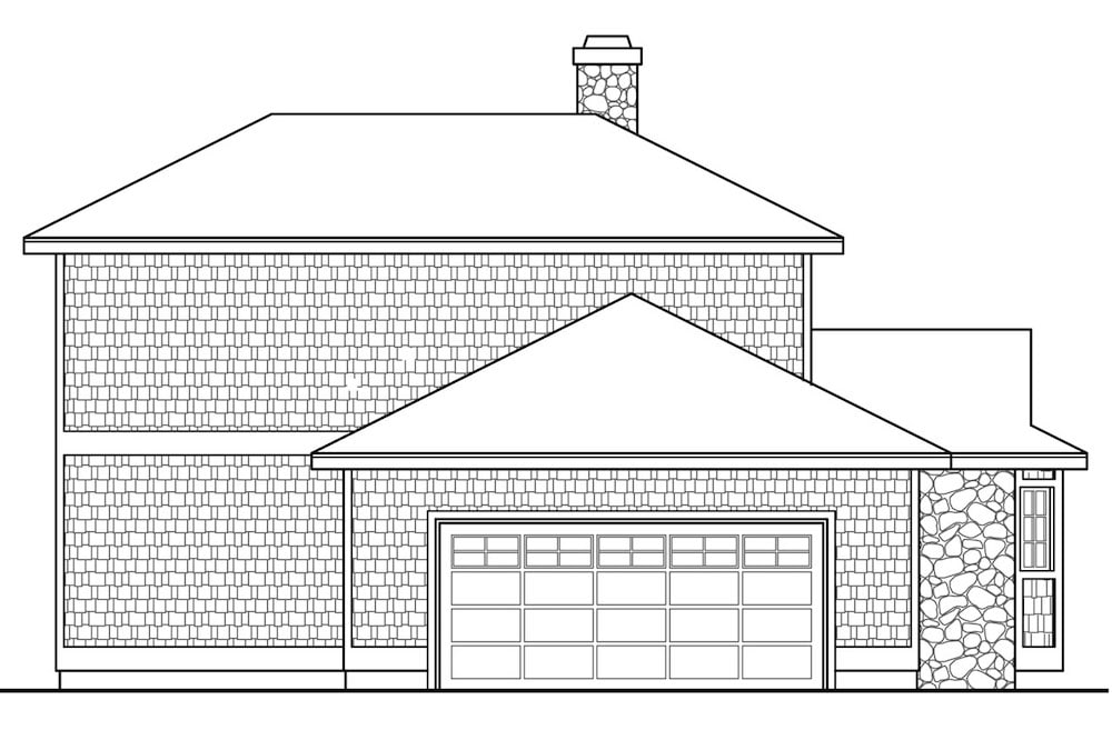 Home Plan Left Elevation of this 2-Bedroom,1750 Sq Ft Plan -108-1906